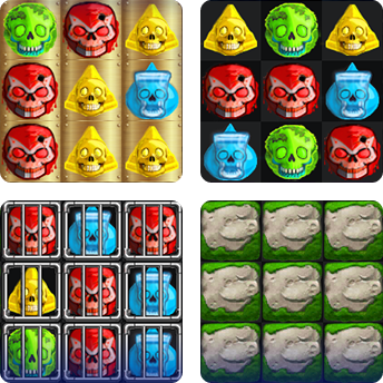 Skull Treasures Match 3 Puzzle